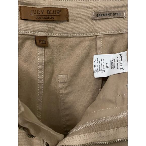 Judy Blue High Rise Double Waistband Flare Pant 7/28 Khaki Denim Tummy Control - Picture 9 of 15